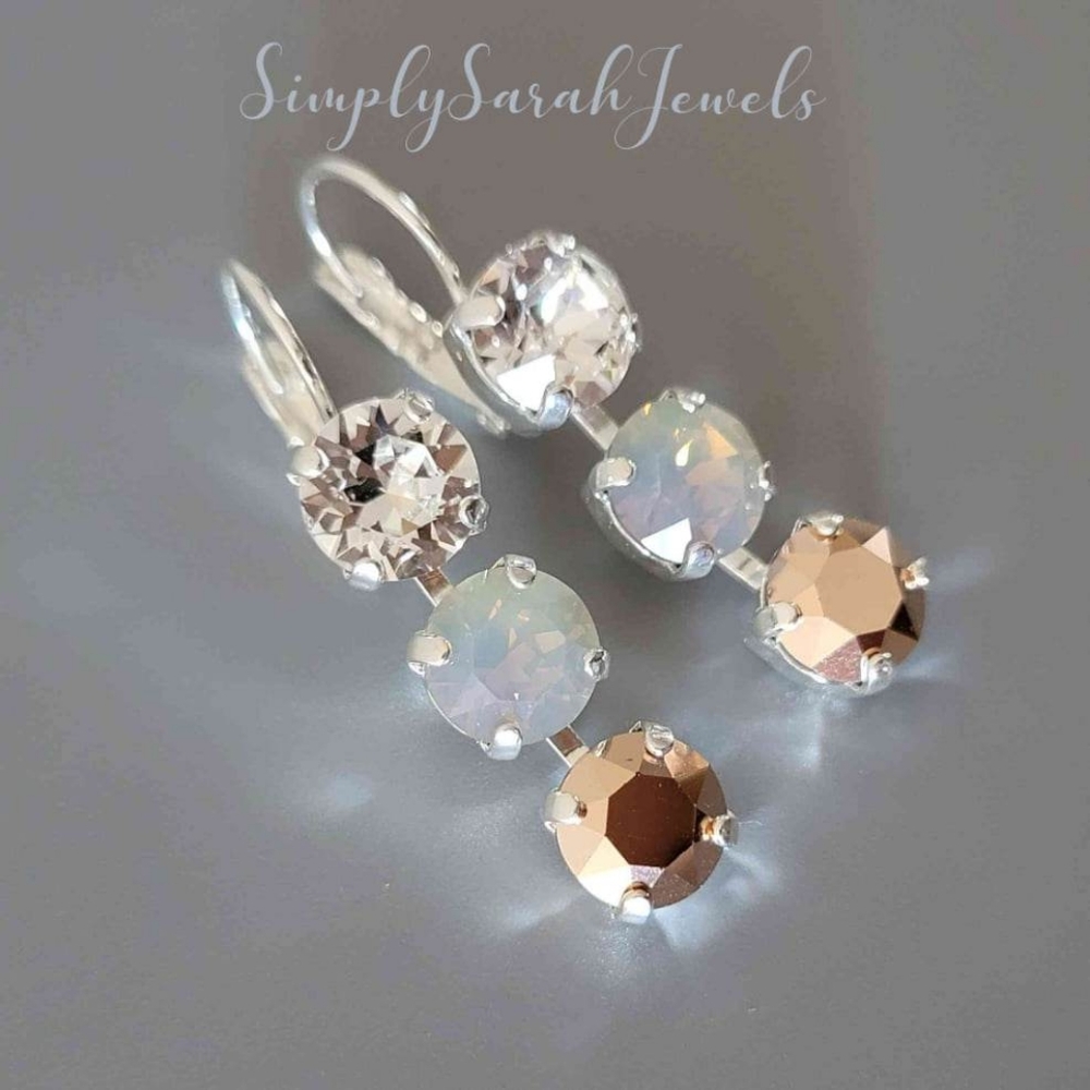 Austrian Crystal Earrings in Silver